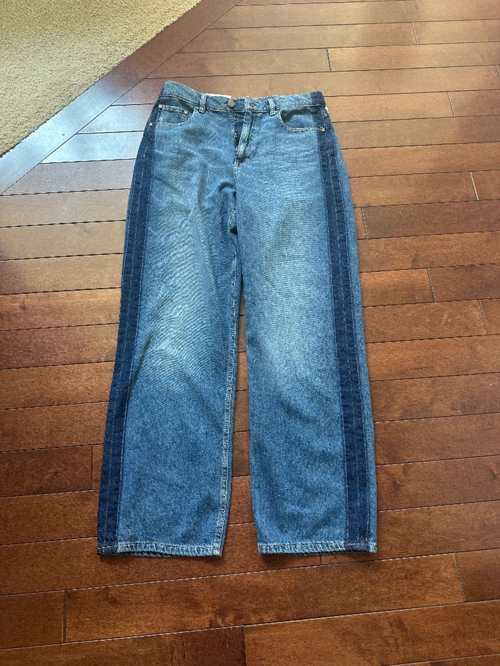 EDIT by Jason Wu Salina Wide Leg Jeans Size 27 NWT High Rise Contrast Panel